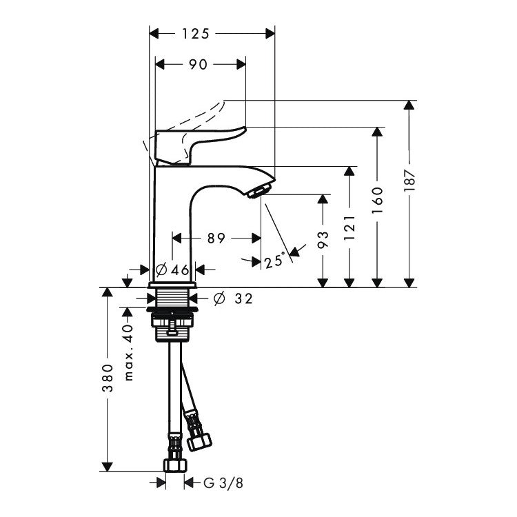 Armature 31186000 Hansgrohe Metris 100 armatura za umivalnik | KOPALNICA-ONLINE.SI