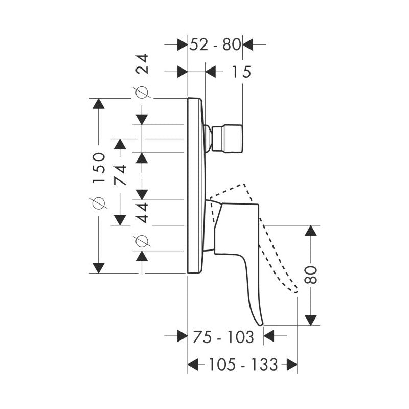 Armature 31493000 Hansgrohe Metris pokrivna plošča | KOPALNICA-ONLINE.SI