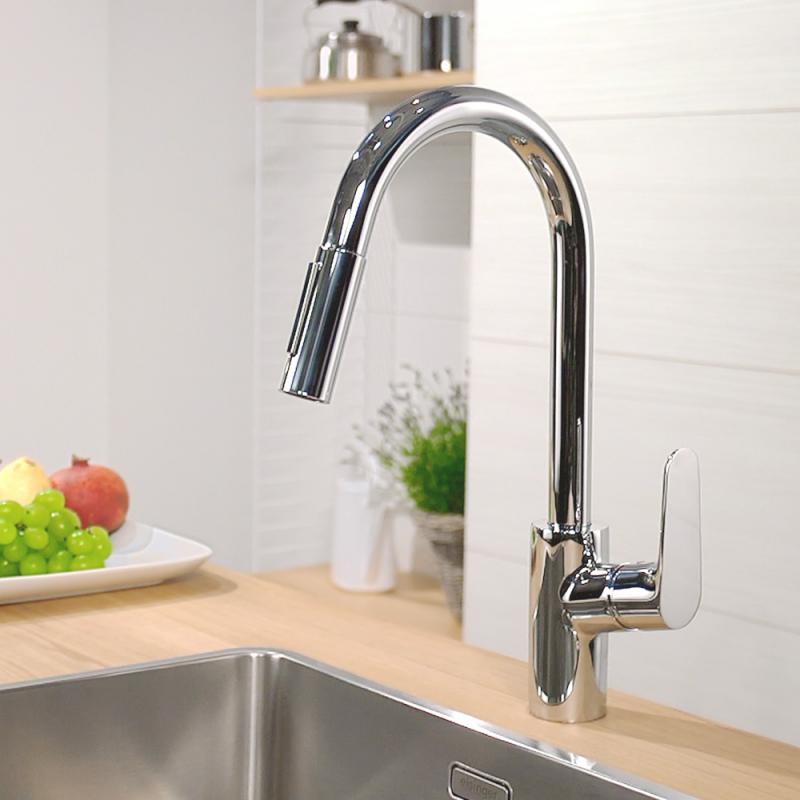 Kuhinjska armatura 31815000 Hansgrohe Focus M41 vrtljiva izvlečna kuhinjska armatura | KOPALNICA-ONLINE.SI