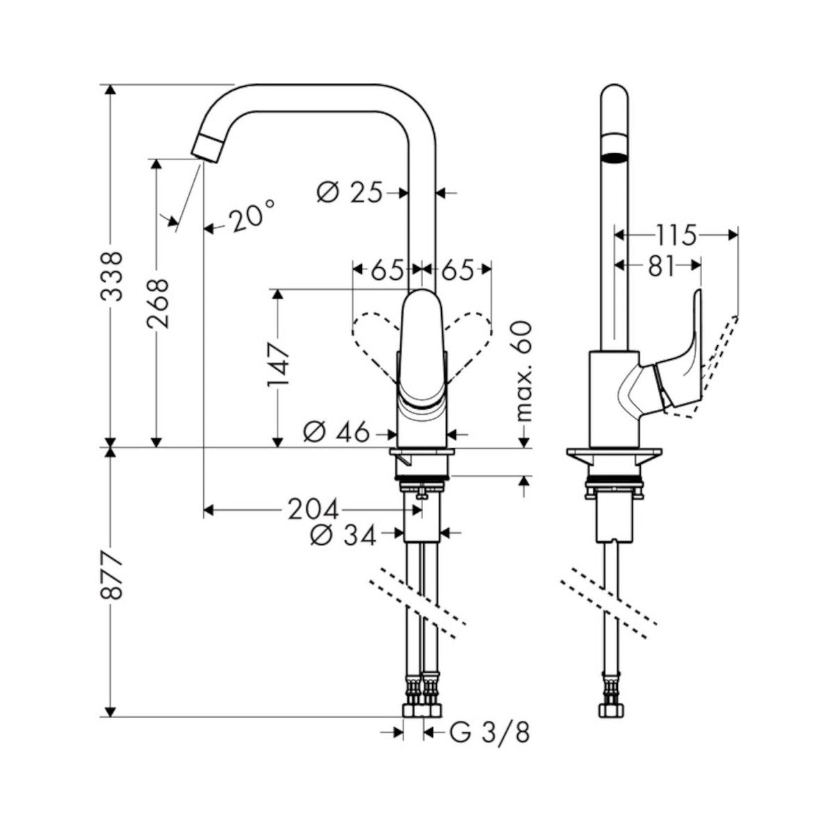 Kuhinjska armatura 31820000 Hansgrohe Focus M41 vrtljiva kuhinjska armatura | KOPALNICA-ONLINE.SI