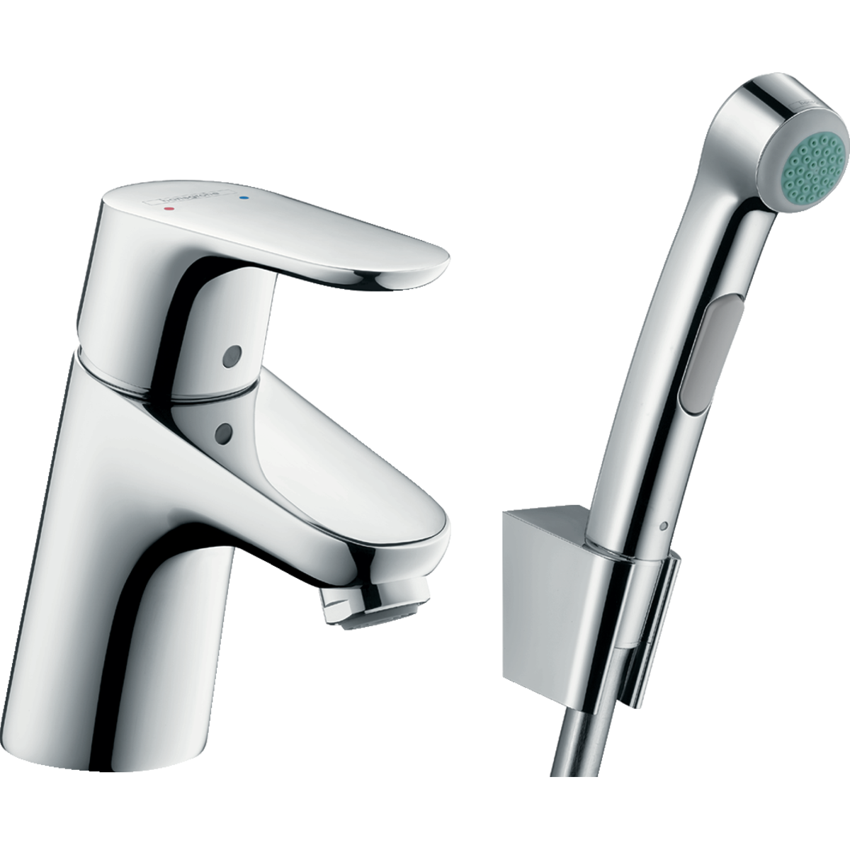 Armature 31926000 Hansgrohe Focus 70 armatura za umivalnik s higijenskim tuš setom | KOPALNICA-ONLINE.SI
