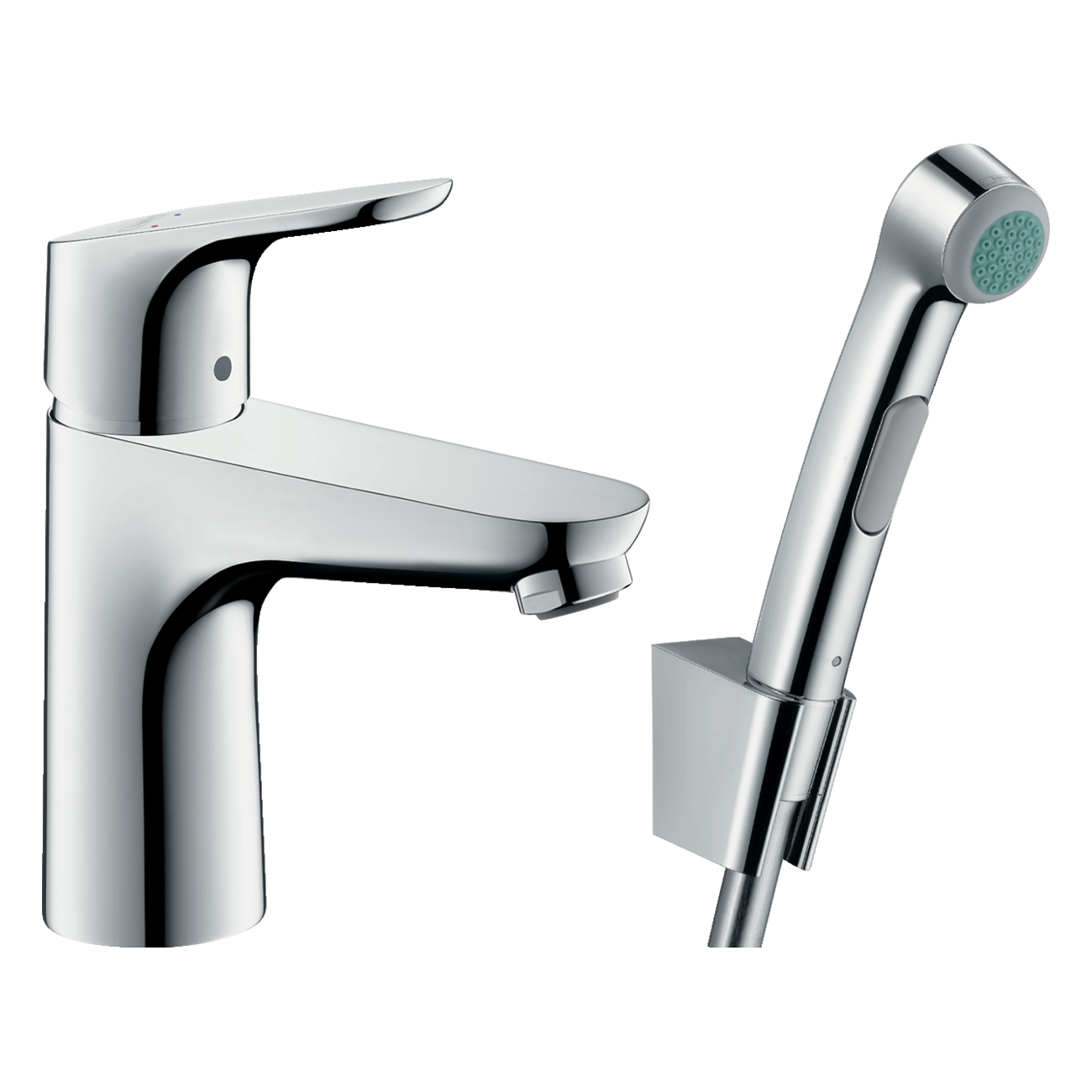 Armature 31927000 Hansgrohe Focus 100 armatura za umivalnik s higijenskim tuš setom | KOPALNICA-ONLINE.SI