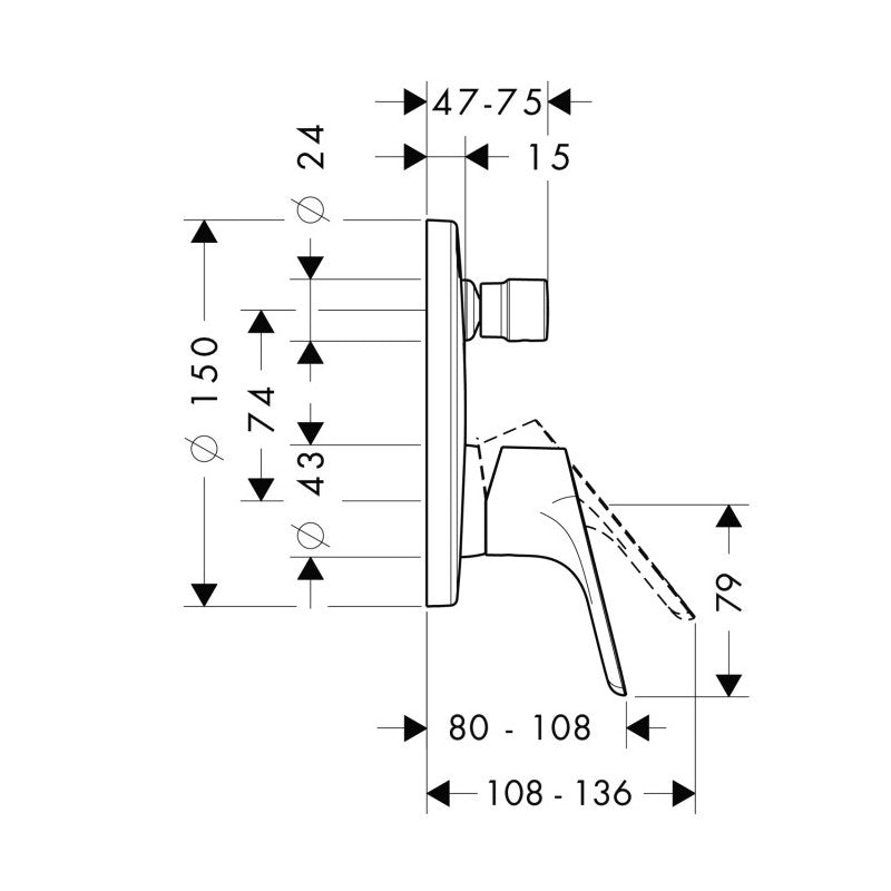 Armature 31945000 Hansgrohe Focus pokrivna plošča | KOPALNICA-ONLINE.SI