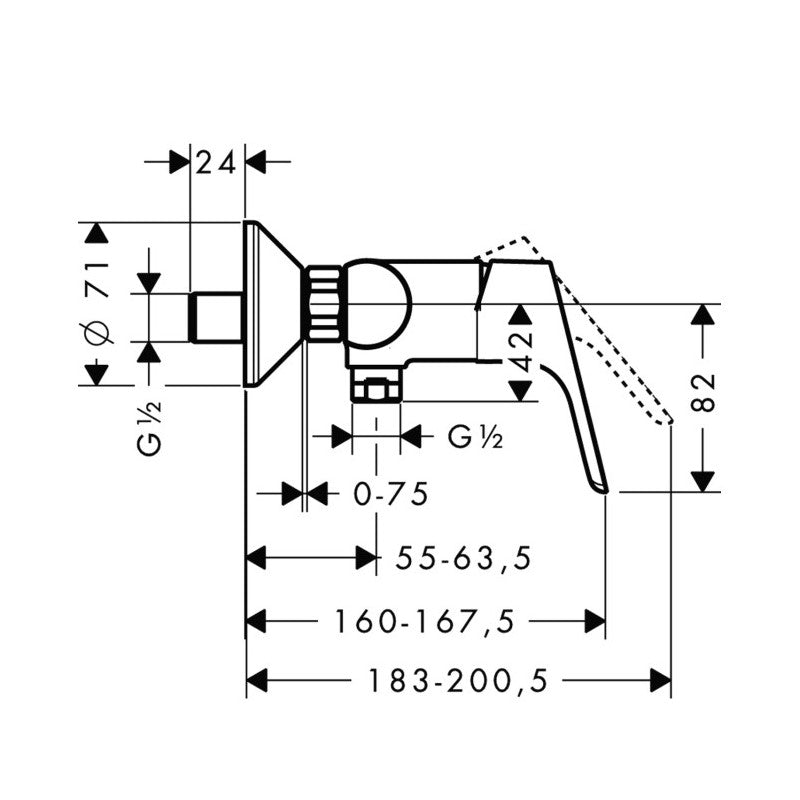 Armature 31960000 Hansgrohe Focus stenska armatura za tuš | KOPALNICA-ONLINE.SI