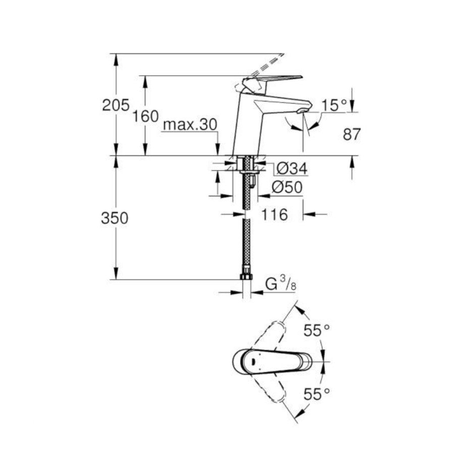 Armature 3246920E Grohe Eurodisc armatura za umivalnik | KOPALNICA-ONLINE.SI