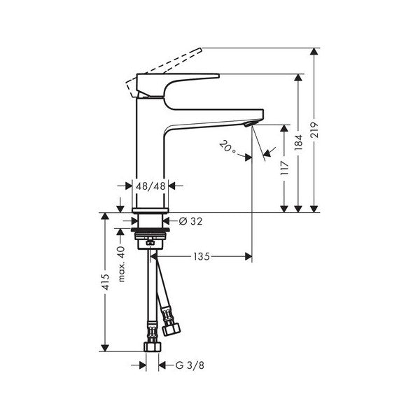 Armature 32507000 Hansgrohe Metropol 110 Click-Clack armatura za umivalnik | KOPALNICA-ONLINE.SI