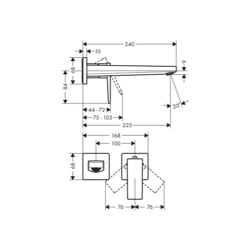 Armature 32526670 Hansgrohe Metropol podometna armatura za umivalnik črna | KOPALNICA-ONLINE.SI