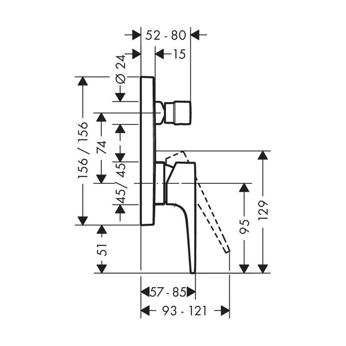 Armature 32545670 Hansgrohe Metropol pokrivna plošča črna | KOPALNICA-ONLINE.SI