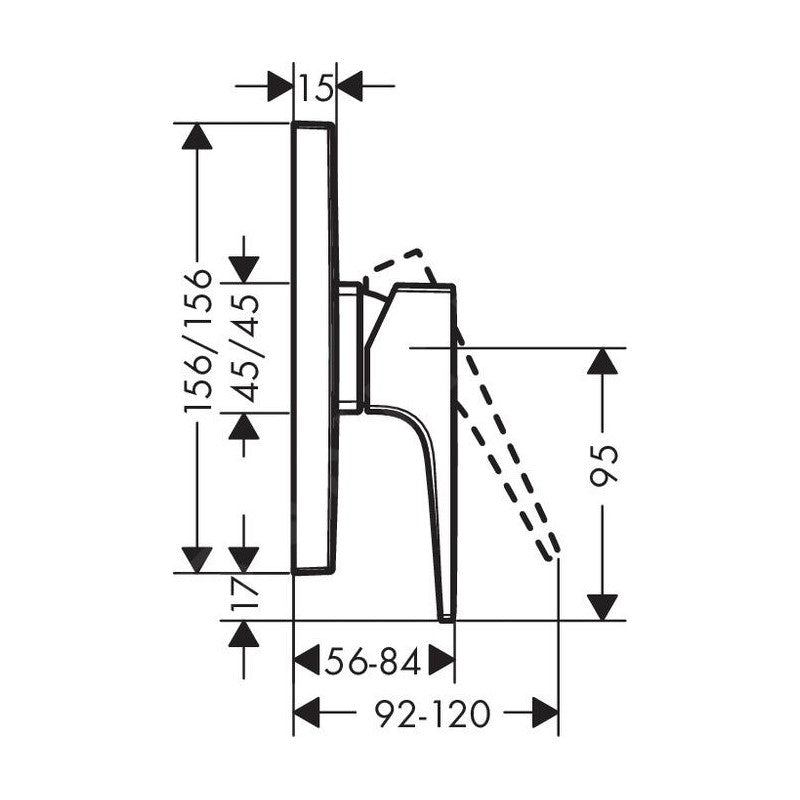 Armature 32565000 Hansgrohe Metropol pokrivna plošča | KOPALNICA-ONLINE.SI