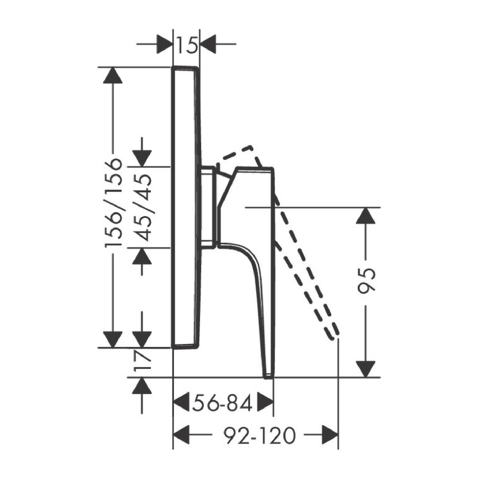 Armature 32565670 Hansgrohe Metropol pokrivna plošča črna | KOPALNICA-ONLINE.SI