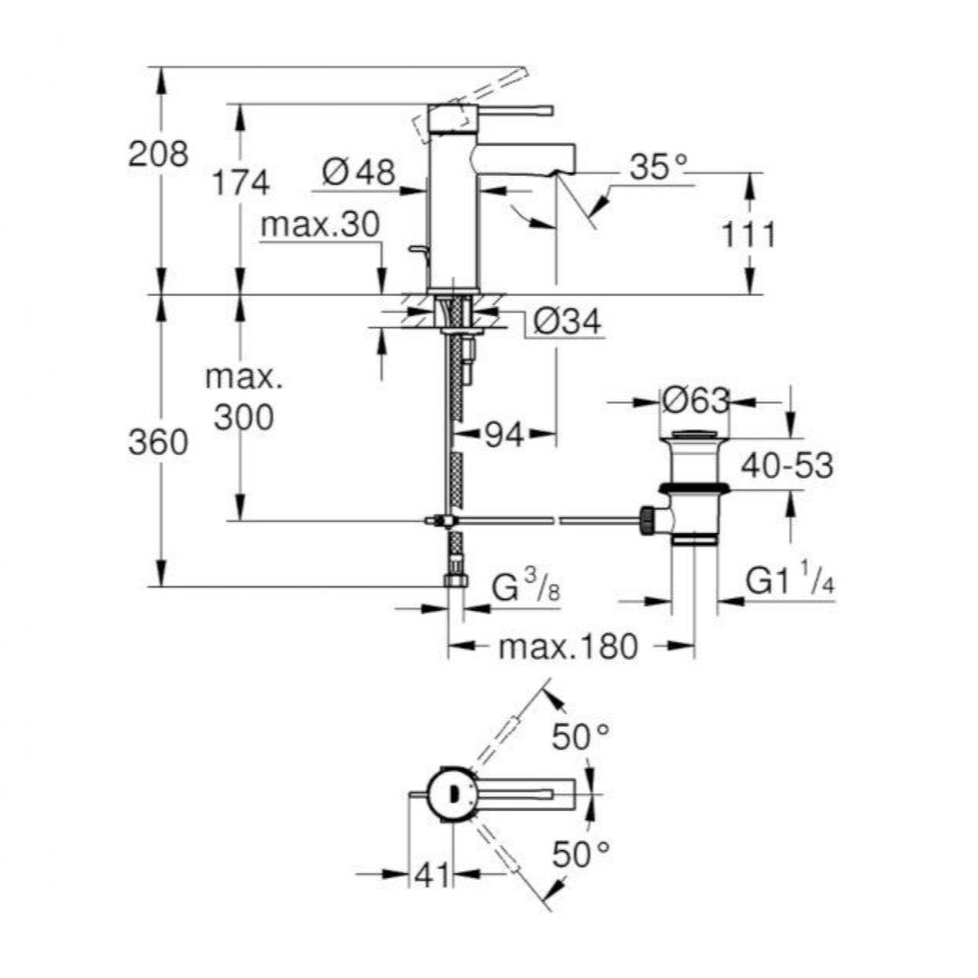 Armature 32898001 Grohe Essence New armatura za umivalnik | KOPALNICA-ONLINE.SI