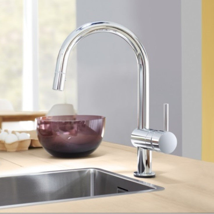 Kuhinjska armatura 32918000 Grohe Minta vrtljiva izvlečna kuhinjska armatura | KOPALNICA-ONLINE.SI