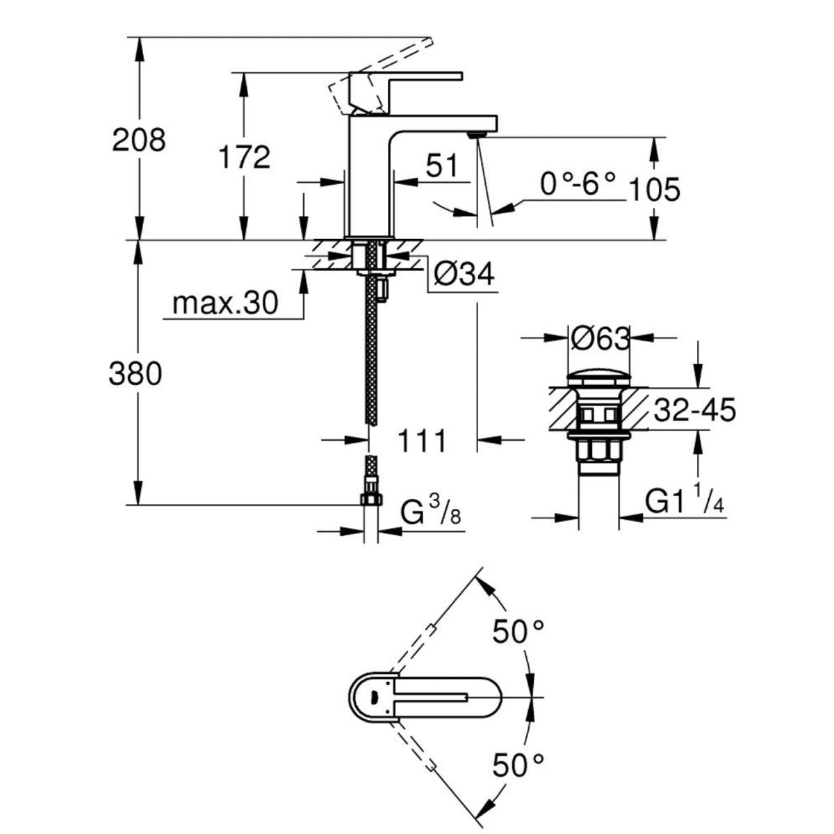 Armature 33163003 Grohe Plus armatura za umivalnik | KOPALNICA-ONLINE.SI