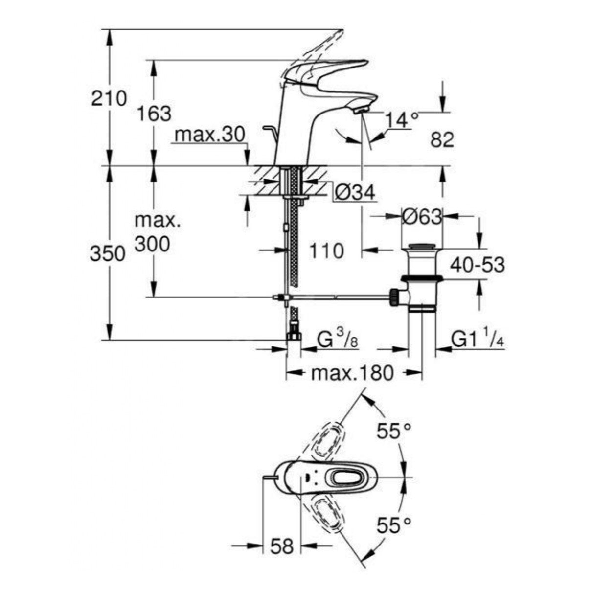 Armature 33558LS3 Grohe Eurostyle New armatura za umivalnik | KOPALNICA-ONLINE.SI