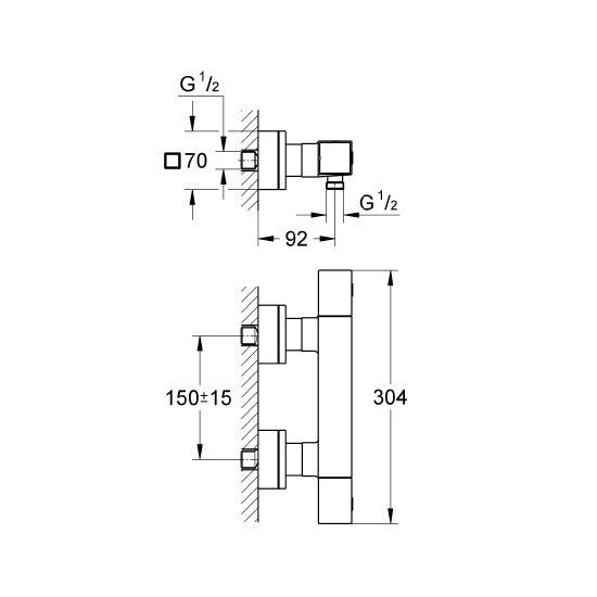 Armature 34488000 Grohe Grohtherm Cube termostatska armatura za tuš | KOPALNICA-ONLINE.SI