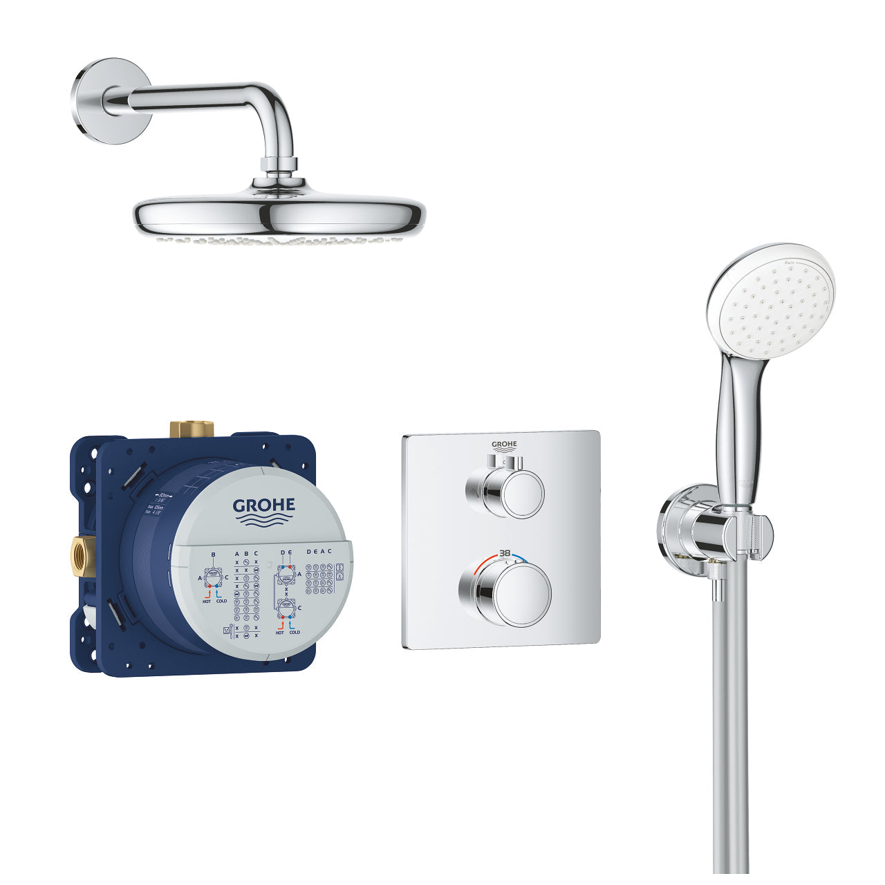 Armature 34729000 Grohe Grohtherm termostatski podometni komplet za tuš | KOPALNICA-ONLINE.SI