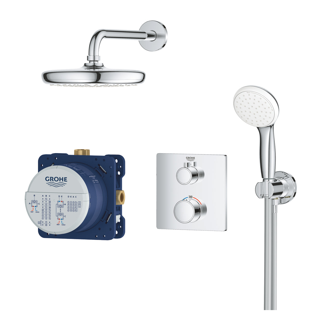 Armature 34729000 Grohe Grohtherm termostatski podometni komplet za tuš | KOPALNICA-ONLINE.SI