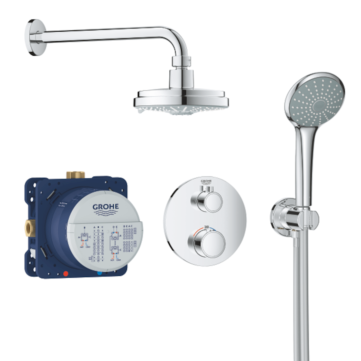 Armature 34735000 Grohe Grohtherm termostatski podometni komplet za tuš | KOPALNICA-ONLINE.SI