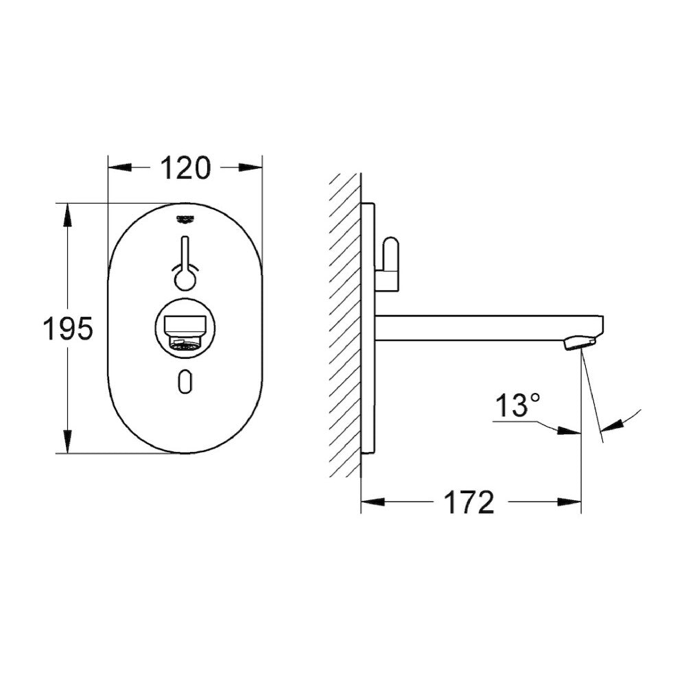 Armature 36315000 Grohe Eurosmart podometna armatura na senzor za umivalnik | KOPALNICA-ONLINE.SI