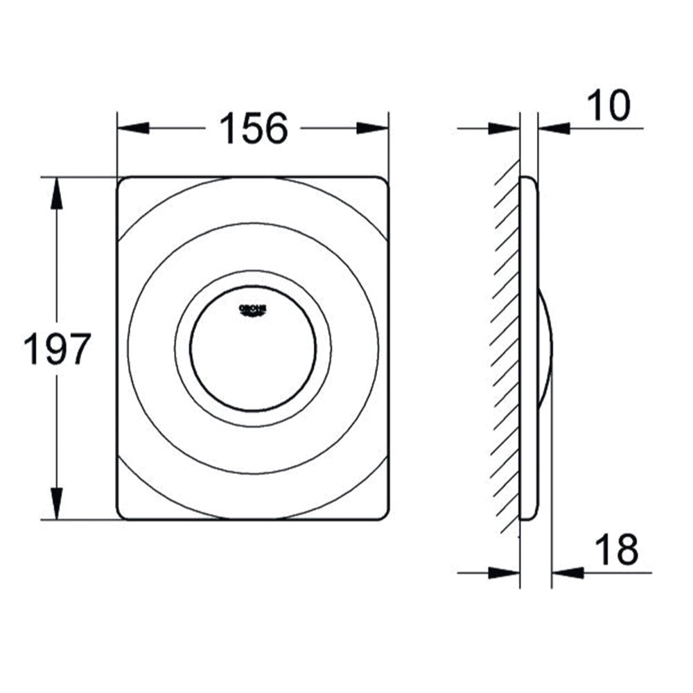 Aktivirne tipke 37063000 Grohe Surf aktivirna tipka | KOPALNICA-ONLINE.SI