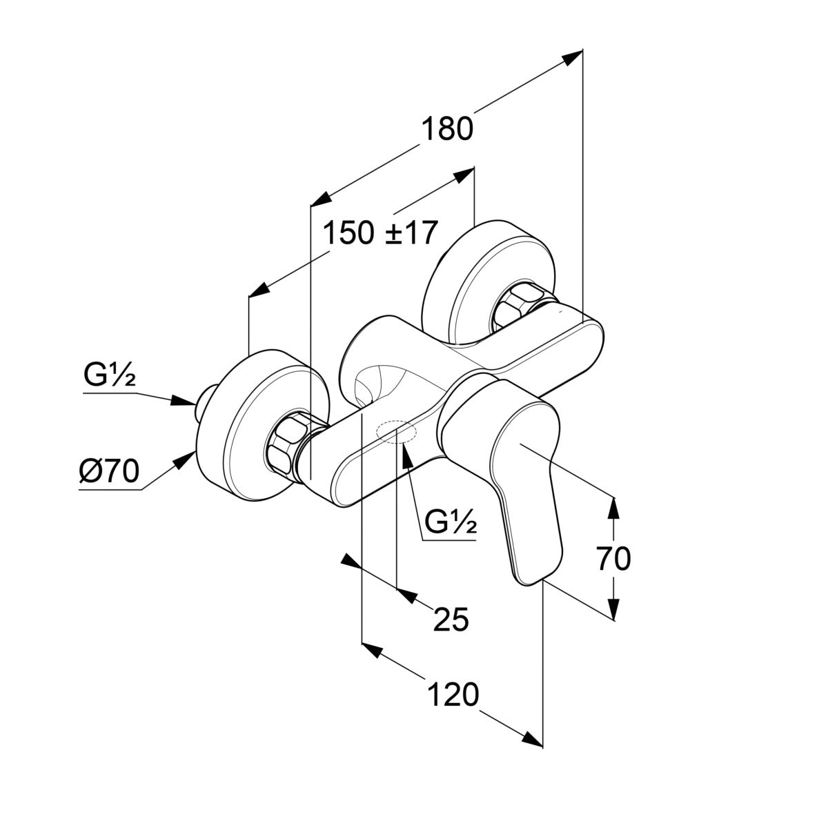 Armature 378410565 Kludi Pure&Easy stenska armatura za tuš | KOPALNICA-ONLINE.SI