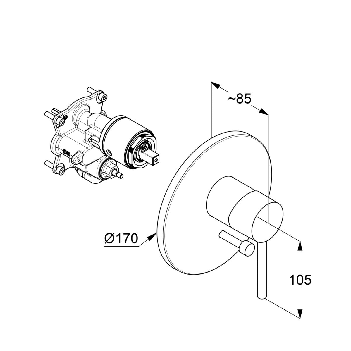 Armature 386500576 Kludi Bozz podometna armatura za kad ali tuš | KOPALNICA-ONLINE.SI