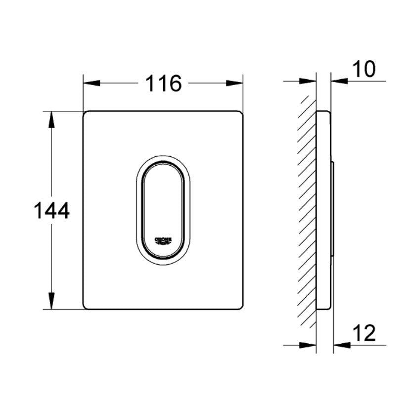 Aktivirne tipke 38857000 Grohe Arena Cosmopolitan aktivirna tipka za pisoar | KOPALNICA-ONLINE.SI