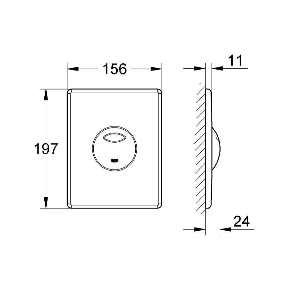 Aktivirne tipke 38862000 Grohe Skate aktivirna tipka | KOPALNICA-ONLINE.SI
