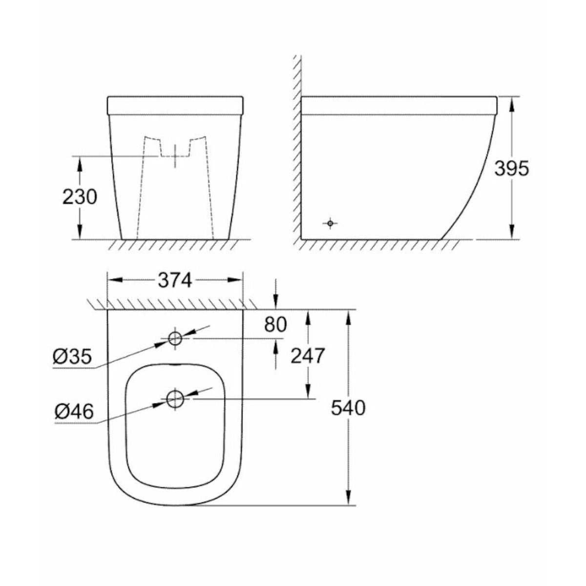 Bideji 39340000 Grohe Euro Ceramic stoječi bide | KOPALNICA-ONLINE.SI