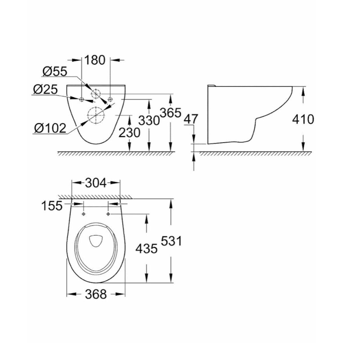 WC školjke 39418000 Grohe BAU CERAMIC Rapid SL wc školjka s kompletom | KOPALNICA-ONLINE.SI