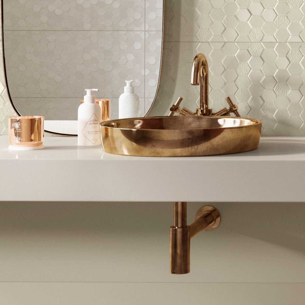 Umivalniki 4334-073-0016 Vitra Water Jewels 40 x 40 cm okrogli nadpultni keramični umivalnik baker | KOPALNICA-ONLINE.SI