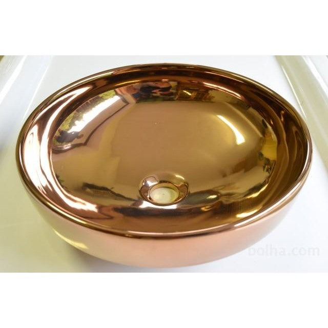 Umivalniki 4334-073-0016 Vitra Water Jewels 40 x 40 cm okrogli nadpultni keramični umivalnik baker | KOPALNICA-ONLINE.SI
