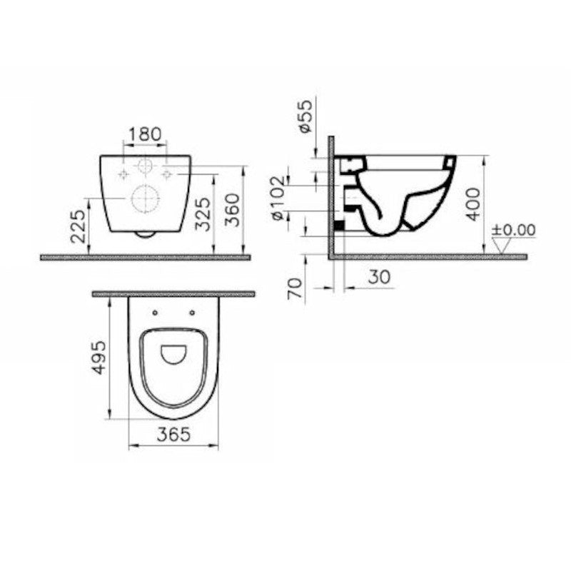 WC školjke 4337-003-0075 Vitra Shift viseča WC školjka | KOPALNICA-ONLINE.SI
