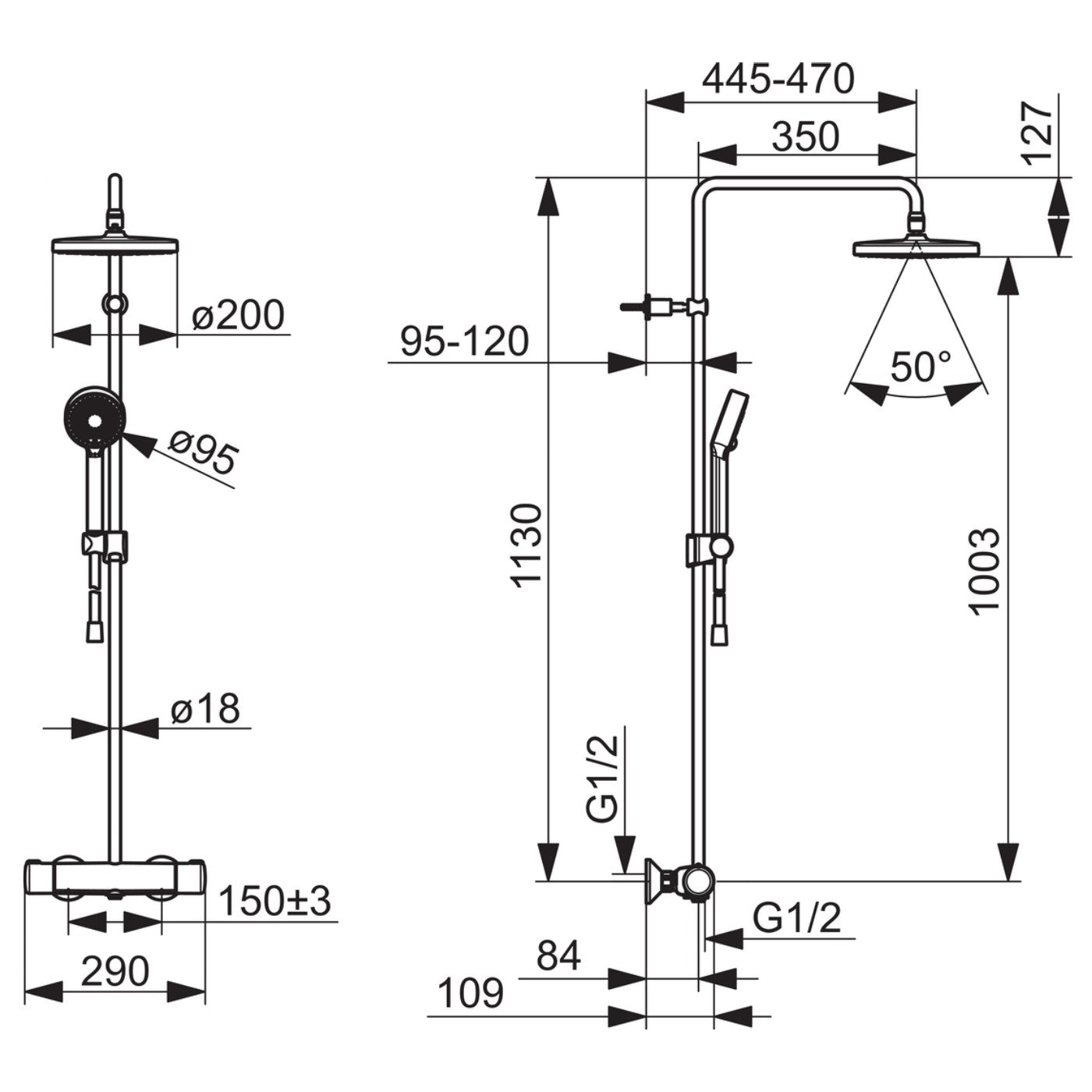 Tuš sistemi 4435013033 Hansa Micra termostatska armatura s tuš setom črna | KOPALNICA-ONLINE.SI