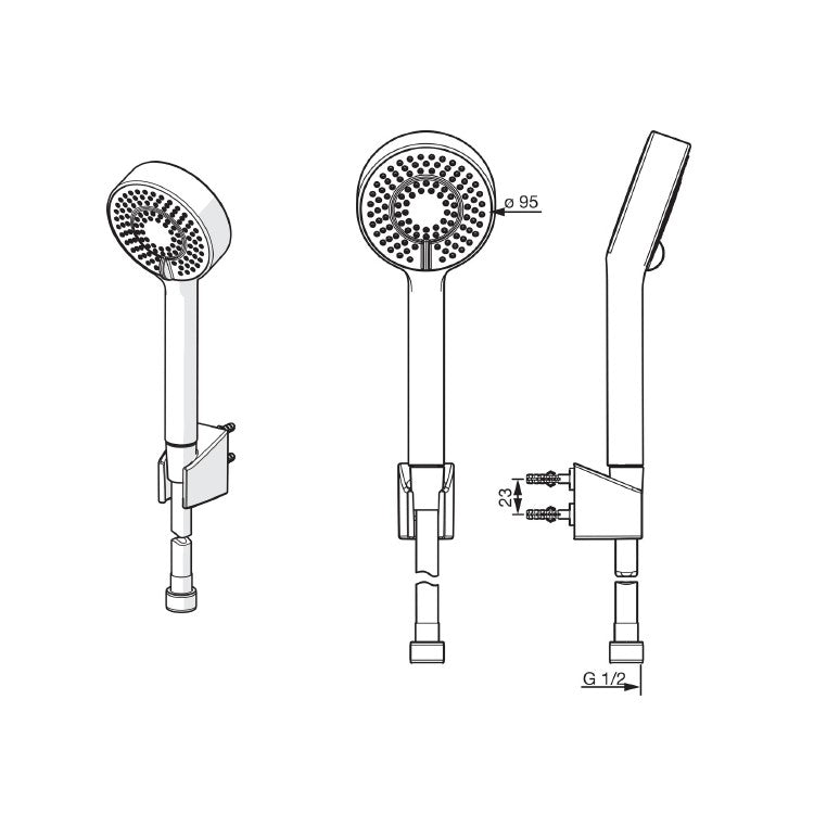 Tuš sistemi 4468013333 Hansa Basicjet tuš set brez armature črni | KOPALNICA-ONLINE.SI