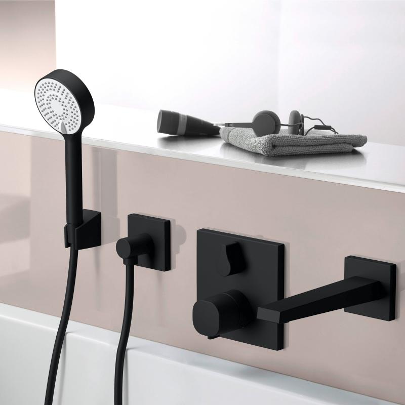 Tuš sistemi 4468013333 Hansa Basicjet tuš set brez armature črni | KOPALNICA-ONLINE.SI