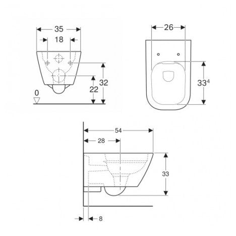 WC školjke 500.208.01.1 Geberit Smyle Square viseča brezrobna WC školjka | KOPALNICA-ONLINE.SI