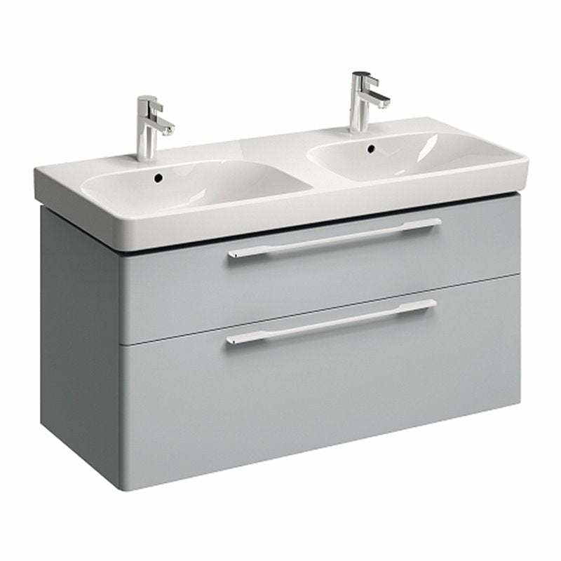 Umivalniki 500.223.01.1 Geberit Smyle Square 120 x 48 cm dvojni keramični umivalnik z 2 odprtinama | KOPALNICA-ONLINE.SI