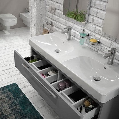 Umivalniki 500.223.01.1 Geberit Smyle Square 120 x 48 cm dvojni keramični umivalnik z 2 odprtinama | KOPALNICA-ONLINE.SI