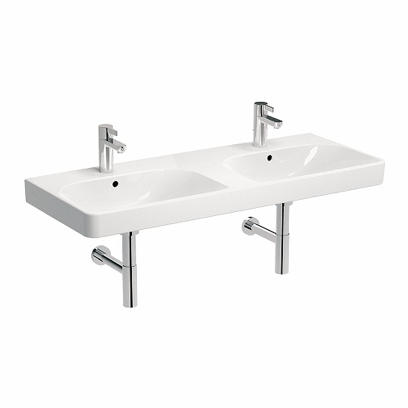 Umivalniki 500.223.01.1 Geberit Smyle Square 120 x 48 cm dvojni keramični umivalnik z 2 odprtinama | KOPALNICA-ONLINE.SI