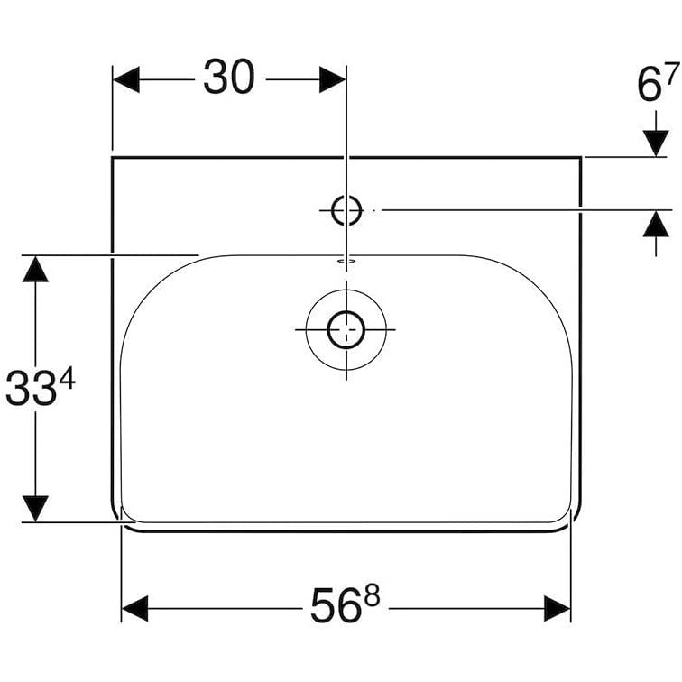 Umivalniki 500.229.01.1 Geberit Smyle Square 60 x 48 cm keramični umivalnik z odprtino za armaturo | KOPALNICA-ONLINE.SI