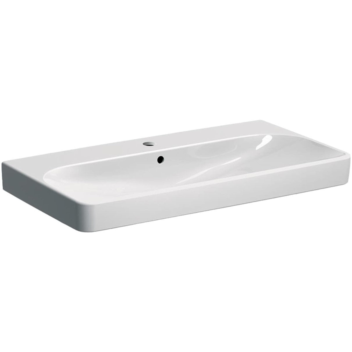 Umivalniki 500.251.01.1 Geberit Smyle Square 90 x 48 cm keramični umivalnik z odprtino za armaturo | KOPALNICA-ONLINE.SI