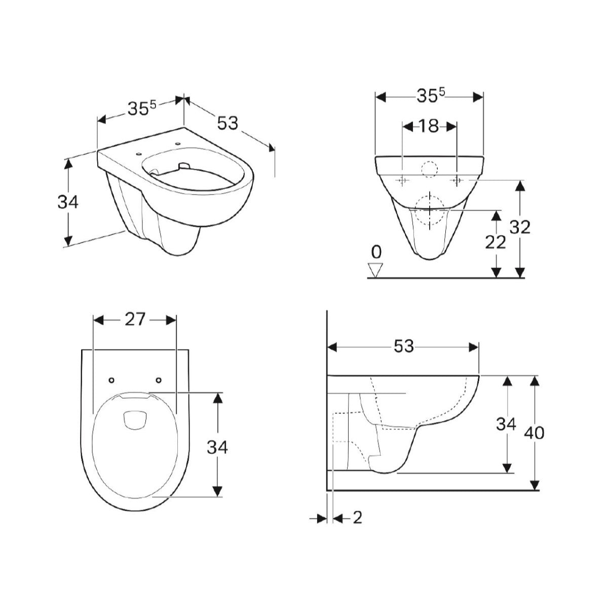WC školjke 500.265.01.1 Geberit Selnova viseča brezrobna WC školjka | KOPALNICA-ONLINE.SI