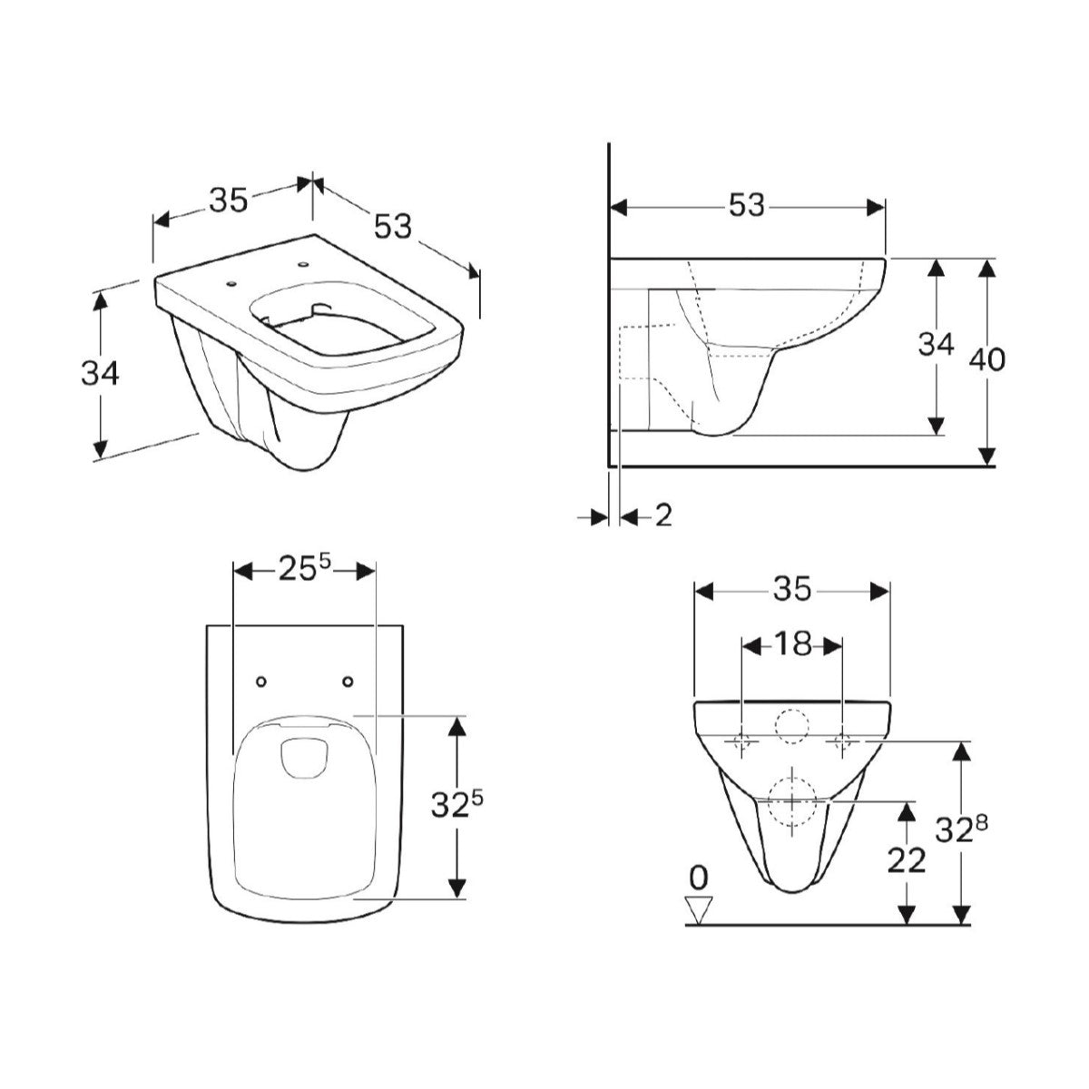 WC školjke 500.275.01.1 Geberit Selnova Square viseča brezrobna WC školjka | KOPALNICA-ONLINE.SI
