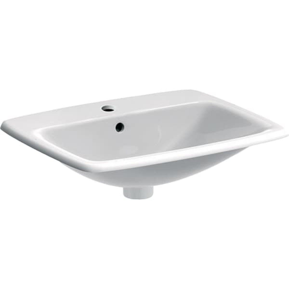 Umivalniki 500.306.01.1 Geberit Selnova 55 x 45 cm pravokotni vgradni keramični umivalnik z odprtino za armaturo | KOPALNICA-ONLINE.SI