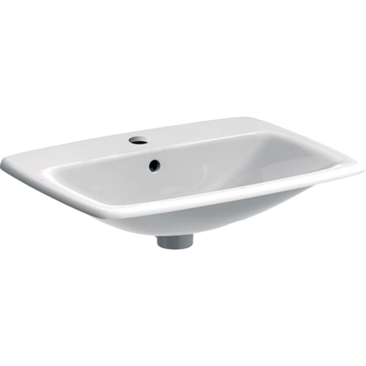 Umivalniki 500.307.01.1 Geberit Selnova 60 x 45 cm pravokotni vgradni keramični umivalnik z odprtino za armaturo | KOPALNICA-ONLINE.SI