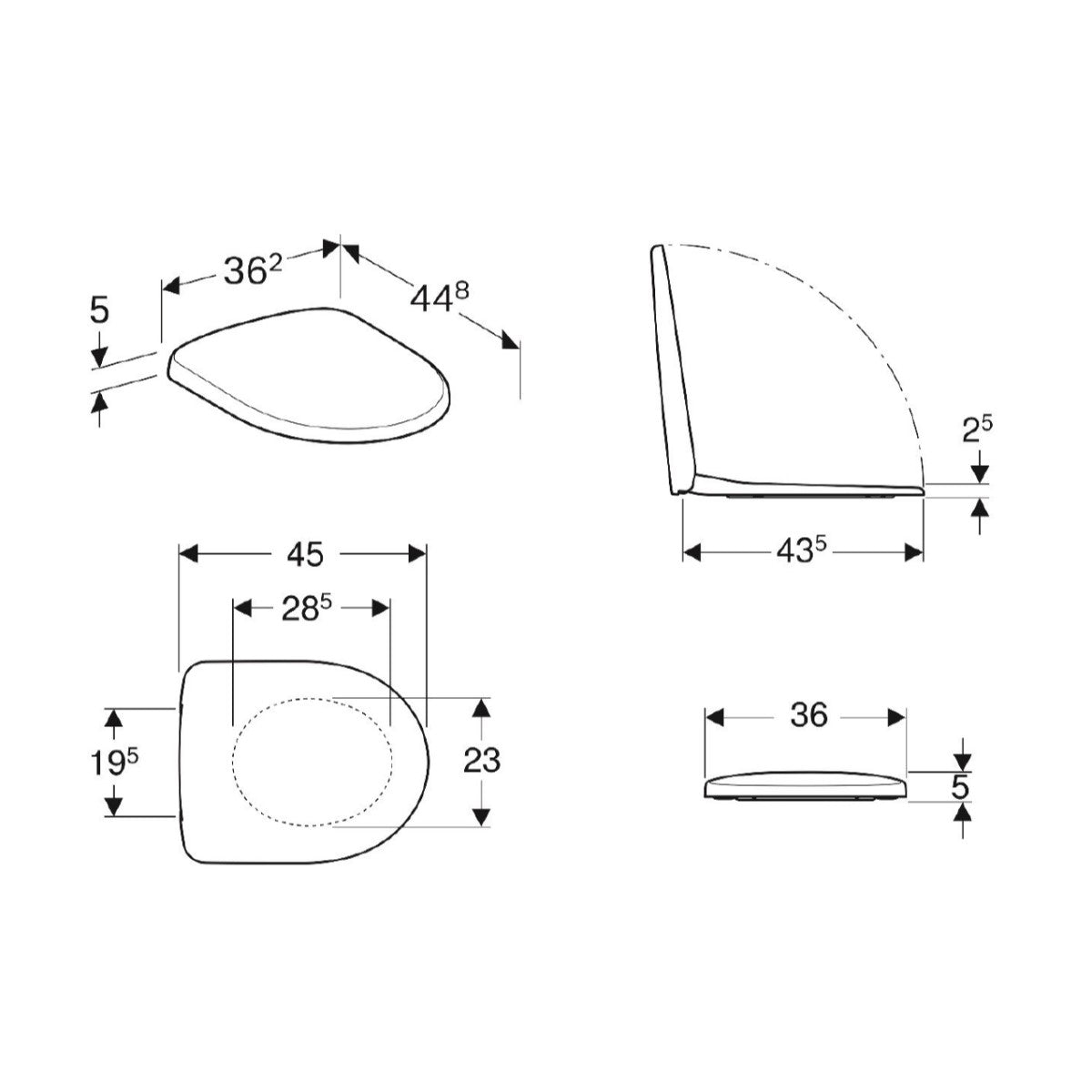 WC deske 500.337.01.1 Geberit Selnova WC deska | KOPALNICA-ONLINE.SI