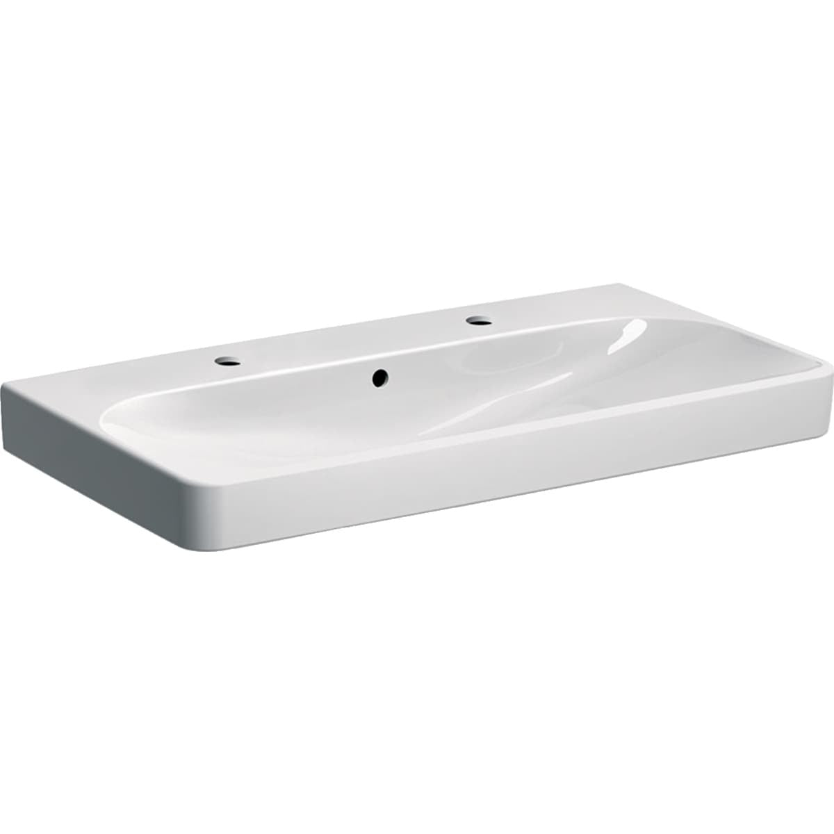 500.252.01.1 Geberit Smyle Square 90 x 48 cm keramični umivalnik z 2 odprtinama