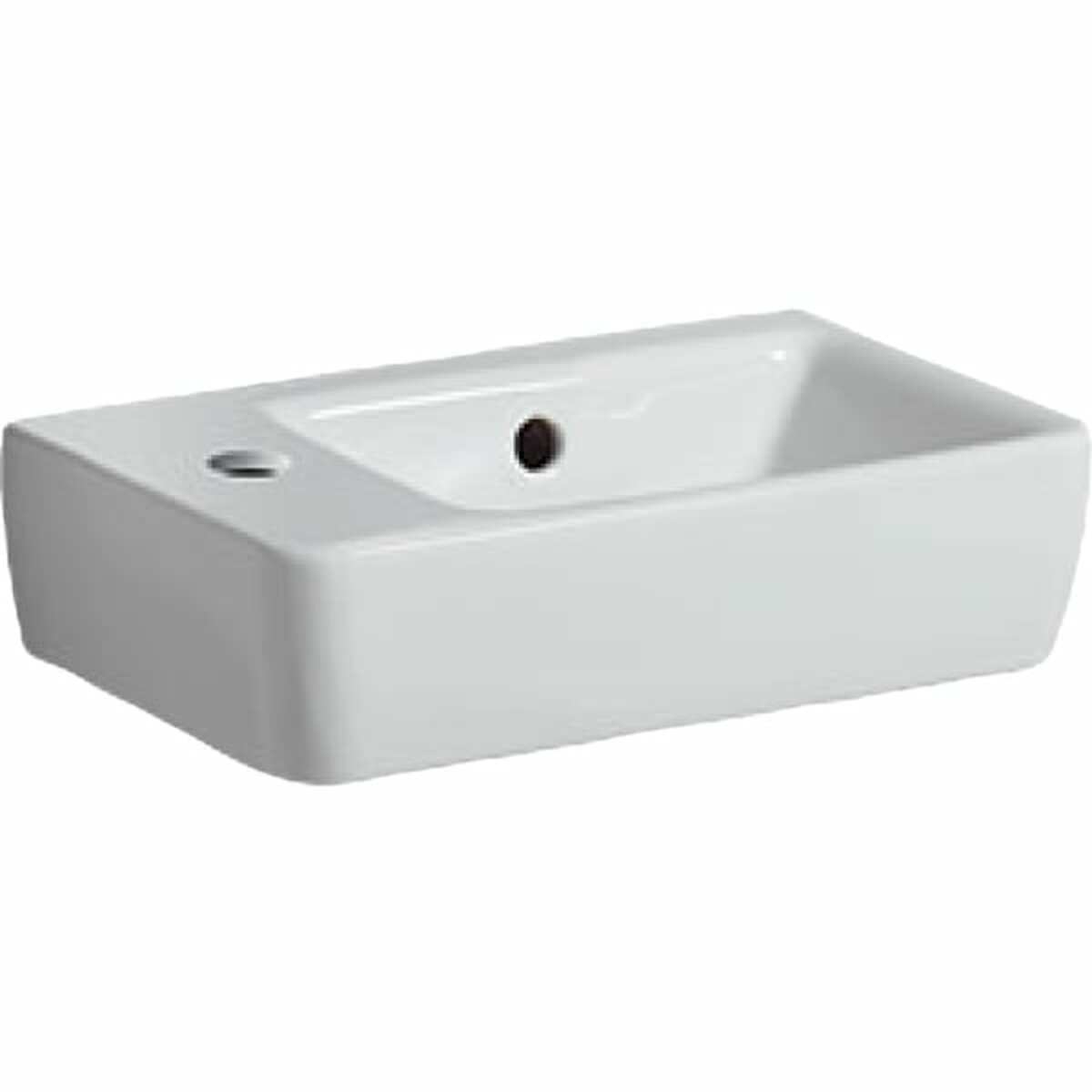 Umivalniki 501.518.00.1 Geberit Selnova 40 x 25 cm leva izvedba keramični umivalnik z odprtino za armaturo | KOPALNICA-ONLINE.SI