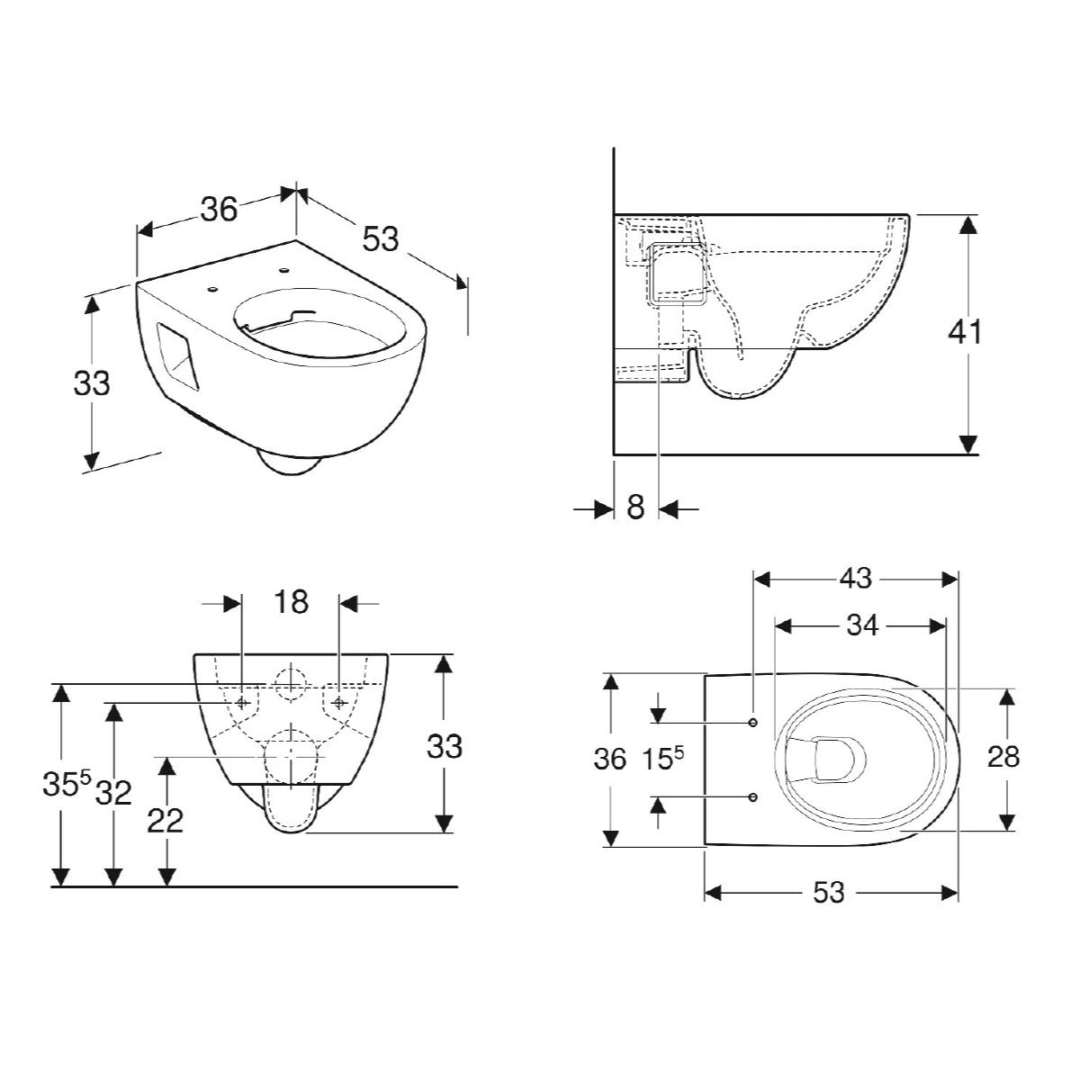 WC školjke 501.545.01.1 Geberit Selnova viseča brezrobna WC školjka | KOPALNICA-ONLINE.SI